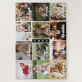 Schwarze 12-Foto-Monate- und Jahreskollektion Puzzle (Vertikal)