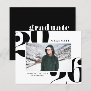 Schwarze 2025 Fette Typografie Foto Abschlussfeier