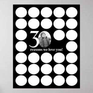 Schwarze 30 Gründe Wir Liebe Sie Geburtstag Erinne Poster