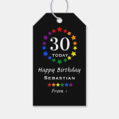 Schwarze 30 heute oder alle älteren Regenbogenstar Geschenkanhänger (Vorderseite)