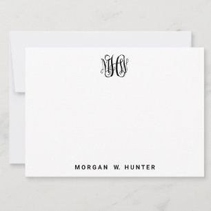 Schwarze 3 Anfangsreben-Schrift-Monogramm DIY BG Dankeskarte