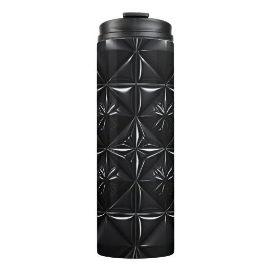 Schwarze 3D-Matrix Thermosbecher (Vorderseite)