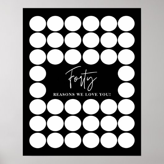 Schwarze 40 Gründe, aus denen wir Sie zum Geburtst Poster (Vorne)