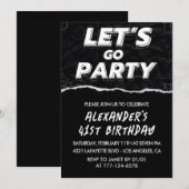 Schwarze 41. Geburtstagseinladungen Männer weiß Einladung (Vorne/Hinten)