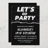 Schwarze 49. Geburtstagseinladungen Männer weiß Einladung (Vorne/Hinten)