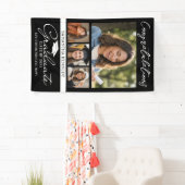 Schwarze 4-Foto-Collage-Abschluss-Gratulation Banner (Insitu)