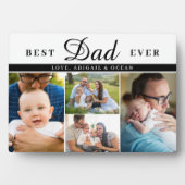 Schwarze 4 Fotos Bester Vater je Vatertag Fotoplatte (Vorderseite)