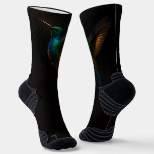 Schwarze 4 Luxe Athletik-Crew-Socken Hummingbird f Socken