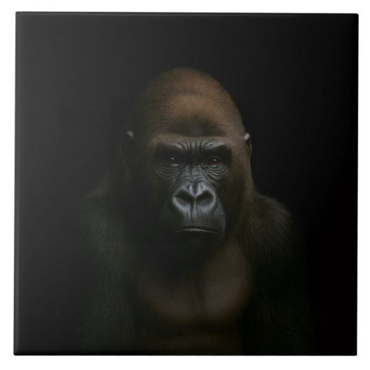 Schwarze 4 Luxe-Fliese mit Gorilla Fliese (Vorderseite)