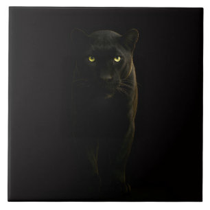 Schwarze 4 Luxe-Fliese mit schwarzem Panther Fliese