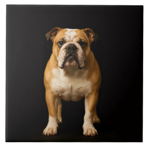 Schwarze 4 Luxe Fliese mit Stamina Bulldogge