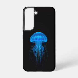 Schwarze 4 Luxe Galaxy S22 Hülle, Neonblaue Qualle Samsung Galaxy Hülle