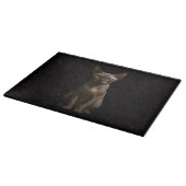 Schwarze 4 Luxe Glasboard Sphynx-Katze Schneidebrett (Ecke)