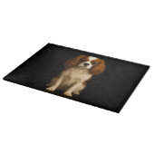 Schwarze 4 Luxe Glasplatte Cavalier Spaniel Schneidebrett (Ecke)