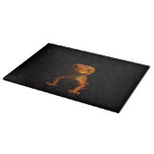 Schwarze 4 Luxe Glasplatte Gecko Leopardidechse Schneidebrett (Ecke)