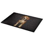 Schwarze 4 Luxe Glasplatte Kind Beagle Schneidebrett (Ecke)