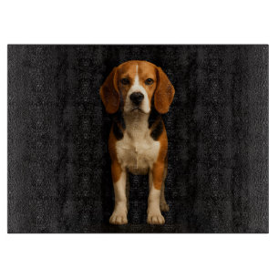 Schwarze 4 Luxe Glasplatte Kind Beagle Schneidebrett