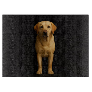 Schwarze 4 Luxe Glasplatte Minimalist Labrador Schneidebrett