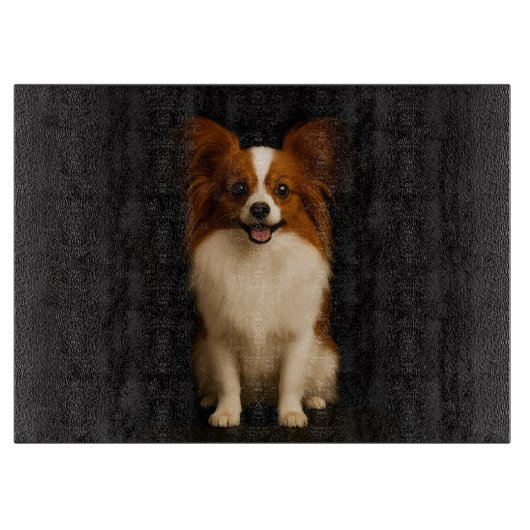 Schwarze 4 Luxe Glasplatte Refined Papillon Schneidebrett (Vorderseite)