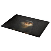 Schwarze 4 Luxe Glasplatte Rote Douc Langur Schneidebrett (Ecke)