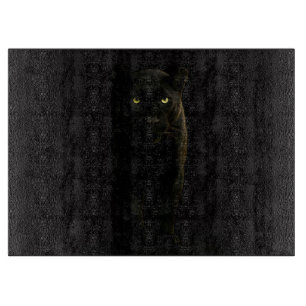 Schwarze 4 Luxe Glasplatte Schwarzer Panther Schneidebrett