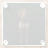 Schwarze 4 Luxe Glasuntersetzer, Deutscher Pointer Glasuntersetzer (Rückseite)