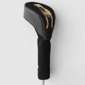 Schwarze 4 Luxe Golf Driver Cover Bold Dogo Argent Headcover (angewinkelt)