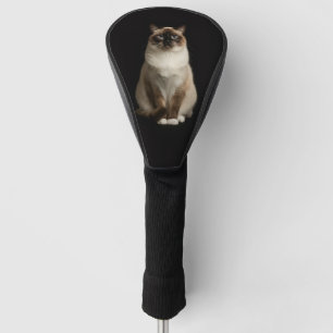 Schwarze 4 Luxe Golf Driver Hülle, Birmanische Kat Headcover