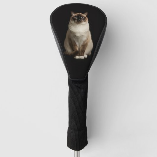 Schwarze 4 Luxe Golf Driver Hülle, Birmanische Kat Headcover (Vorderseite)