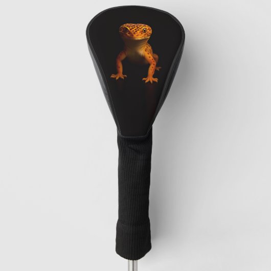 Schwarze 4 Luxe Golf Driver Hülle, Leopard Gecko Headcover (Vorderseite)