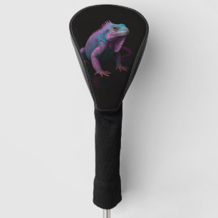 Schwarze 4 Luxe Golf Driver Hülle, Rosa Leguan Headcover