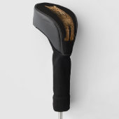 Schwarze 4 Luxe Golf Driver Hülle, Stiller Luchs Headcover (angewinkelt)
