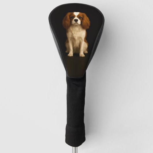 Schwarze 4 Luxe Golf Driver Hülle, Sweet Cavalier Headcover (Vorderseite)