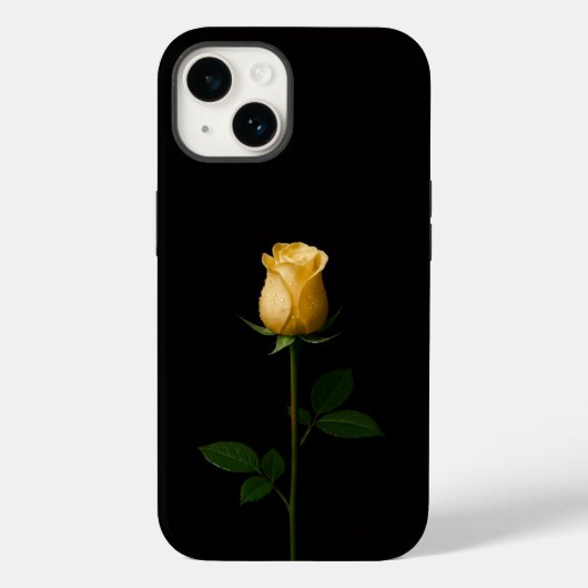 Schwarze 4 Luxe iPhone 14 Hülle Mate, sonnengelbe  (Rückseite)