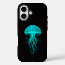 Schwarze 4 Luxe iPhone 16 Hülle, grüne Qualle