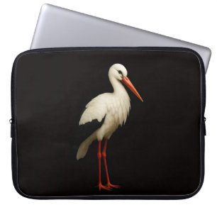 Schwarze 4 Luxe Laptop-Hülle, Anmutiger Storch Laptopschutzhülle