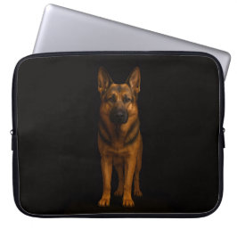 Schwarze 4 Luxe Laptop-Hülle, Deutscher Schäferhun Laptopschutzhülle