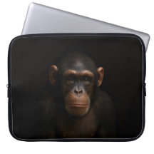 Schwarze 4 Luxe Laptop-Hülle, ruhiger Schimpanse