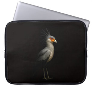 Schwarze 4 Luxe Laptop-Hülle, Sekretärvogel Laptopschutzhülle