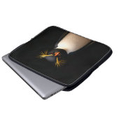 Schwarze 4 Luxe-Laptoptasche, Rockhopper-Pinguin Laptopschutzhülle (Vorne Knopf)