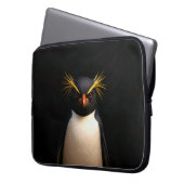 Schwarze 4 Luxe-Laptoptasche, Rockhopper-Pinguin Laptopschutzhülle (Vorderseite Links)