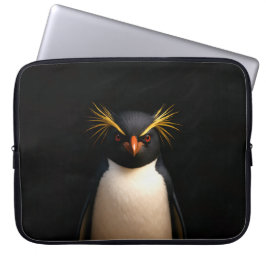 Schwarze 4 Luxe-Laptoptasche, Rockhopper-Pinguin Laptopschutzhülle