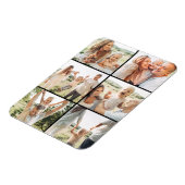 Schwarze 6-Foto-Collage Custom Modern Simple Magnet (Linke Seite)