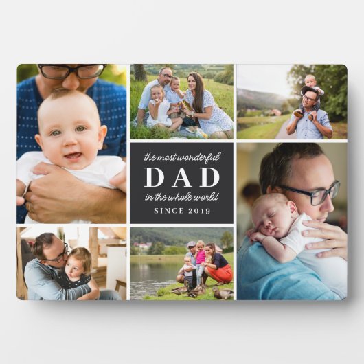 Schwarze 6 Fotos Die schönsten Vater Vatertag Fotoplatte (Vorderseite)