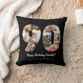 Schwarze 90. Zahl Foto Collage Custom Gruß Kissen (Decke)