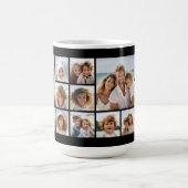 Schwarze 9 Foto Square Collage Kaffeetasse (Mittel)