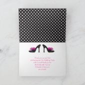 Schwarze Absätze Schuhe Geburtstagsfeier Dankeskarte (Innenseite)