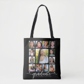 Schwarze Abschlussfeier K–12 moderne Schrift Foto- Tasche (Vorderseite)