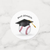 Schwarze Abschlusskappe auf einem Baseball Konfetti (Klein Vorderseite)