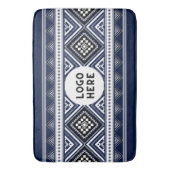 Schwarze Abstrakte ethnisch geometrische Muster mi Badematte (Vorderseite Vertikal)